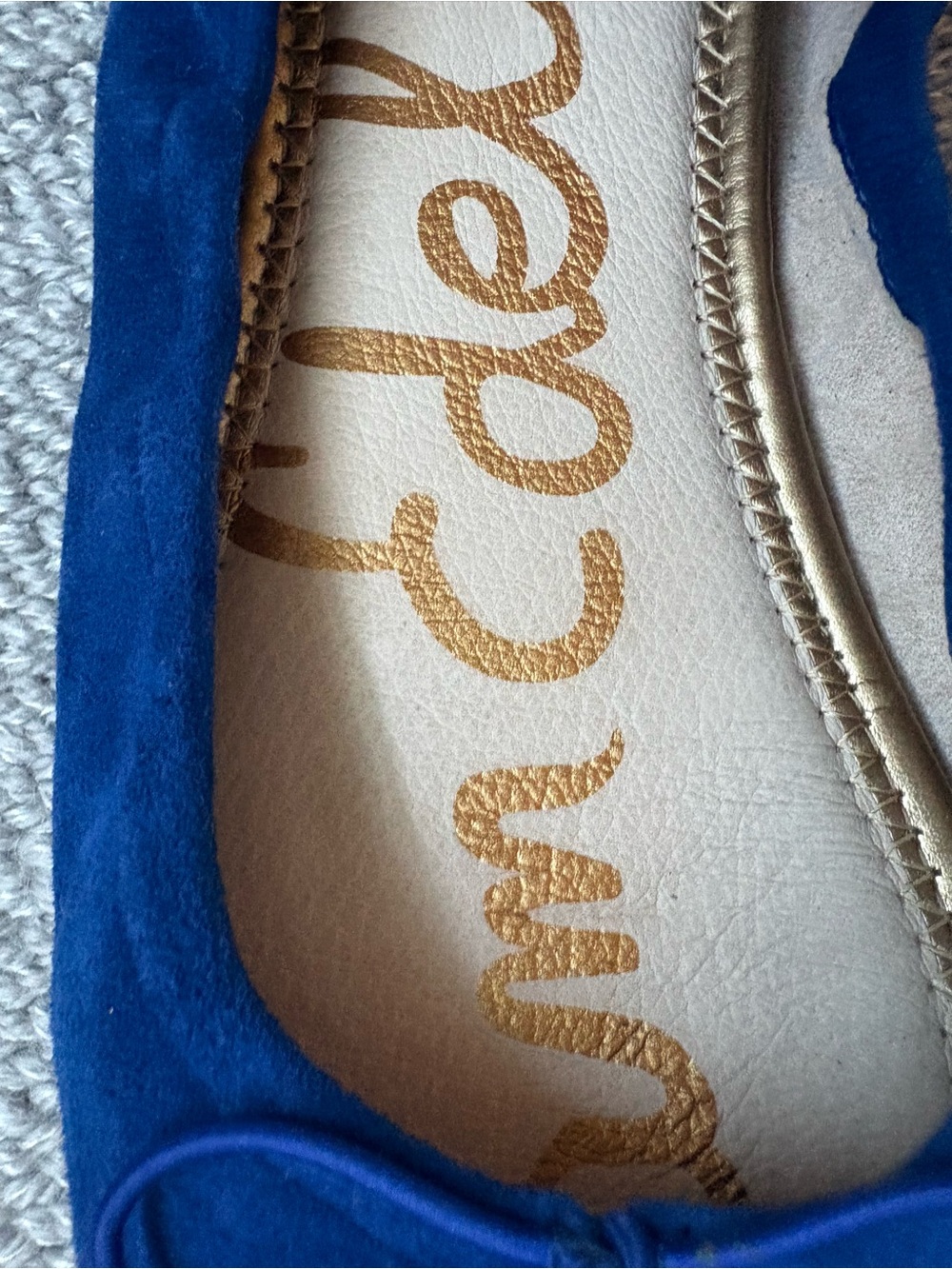 Sam Edelman Royal Blue Suede Felicia Flat Size 7.5 - Picture 3 of 4